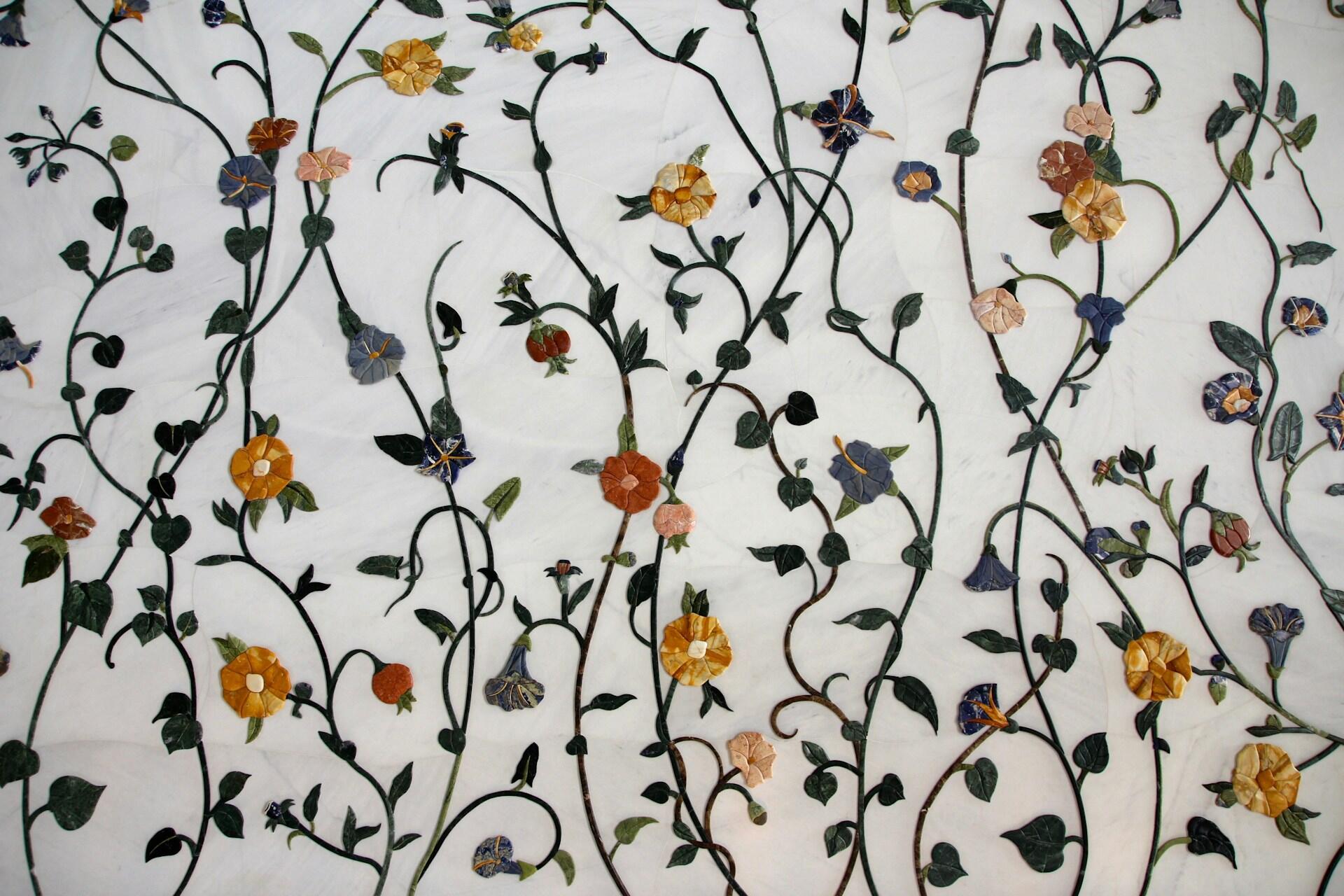 An embroidered white cloth.